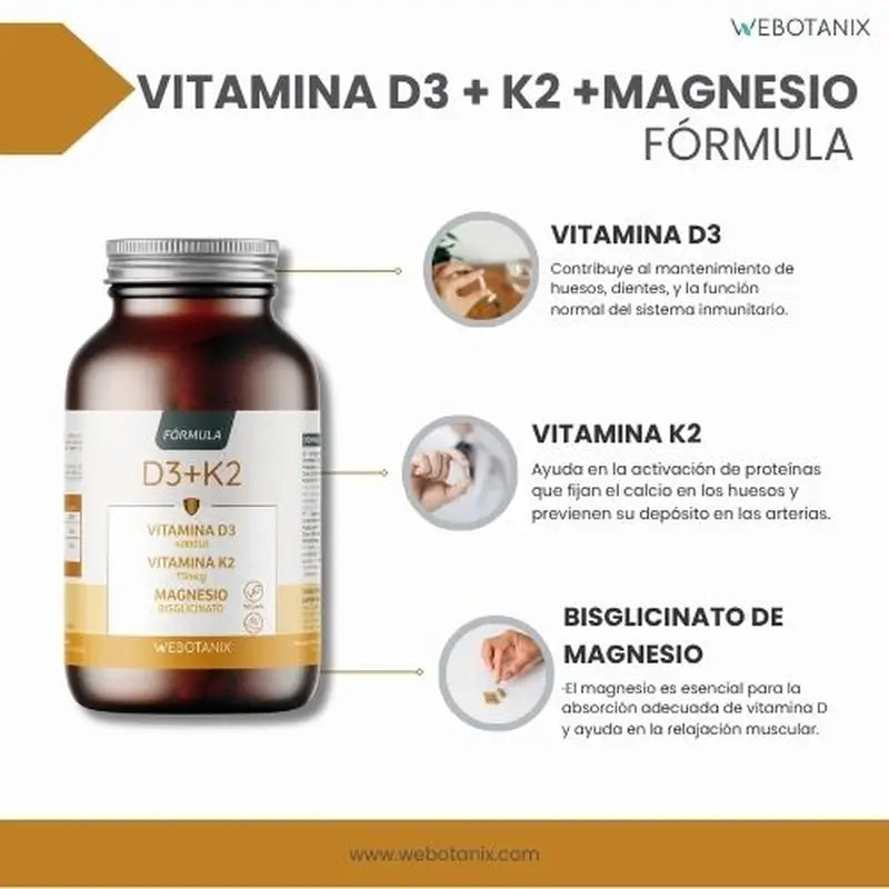 Webotanix Vitamina D3+K2 Formula, 60 capsule