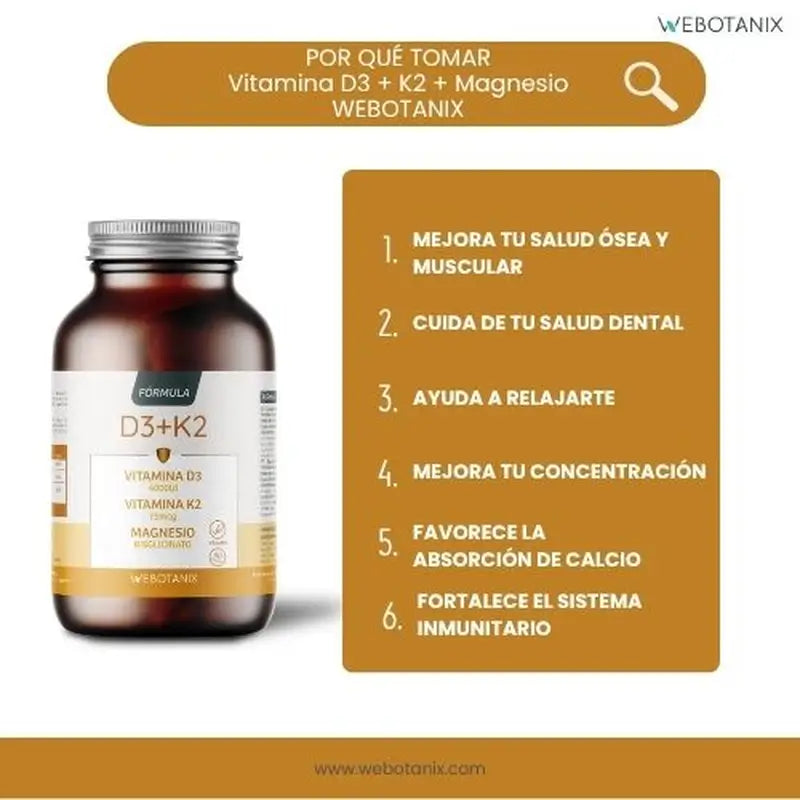 Webotanix Vitamina D3+K2 Formula, 60 capsule
