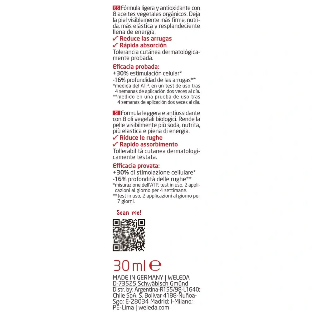 Weleda Olio viso rassodante al melograno, 30 ml