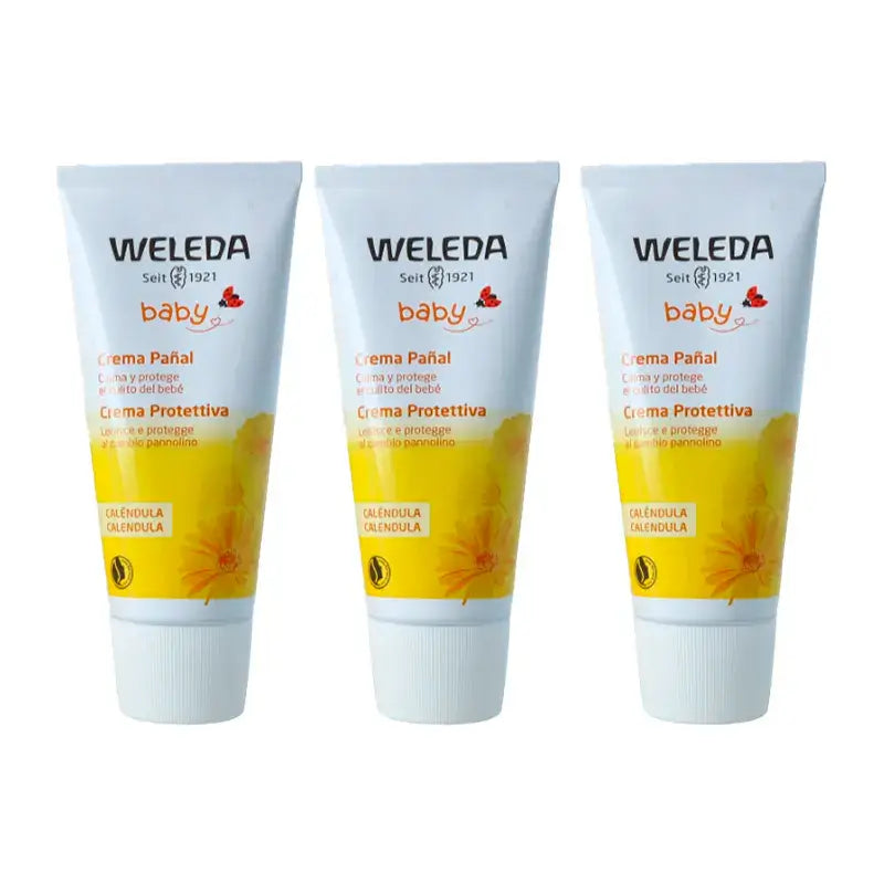 Weleda Baby Calendula Crema per pannolini , 3 x 75 ml