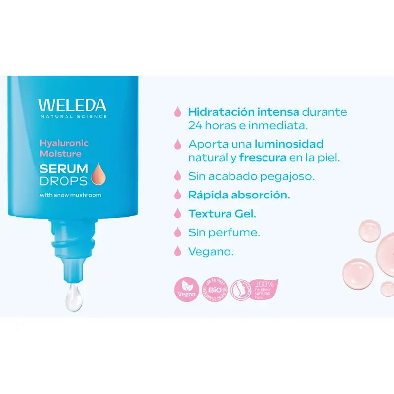Weleda Siero Idratante Booster in Gocce con Acido Ialuronico, 30 ml