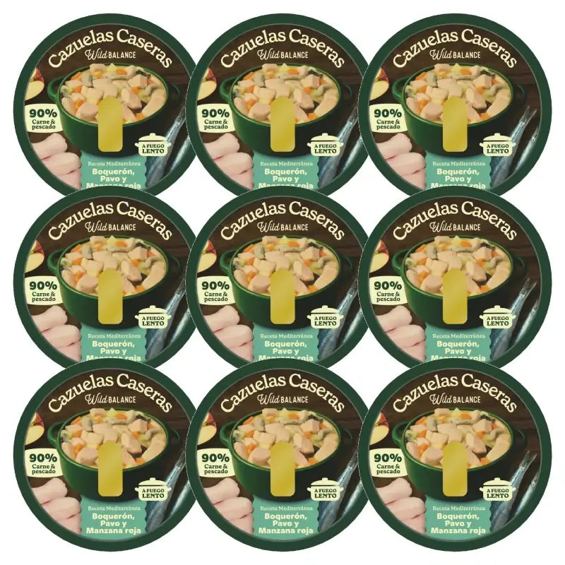 Wild Balance - Stufato casalingo con acciughe, tacchino e mela - 9 x 280 g