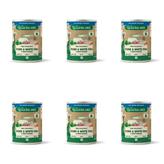 Wild Balance Barf Philosophy di nasello in lattina per cani, 400 g, Confezione da 6