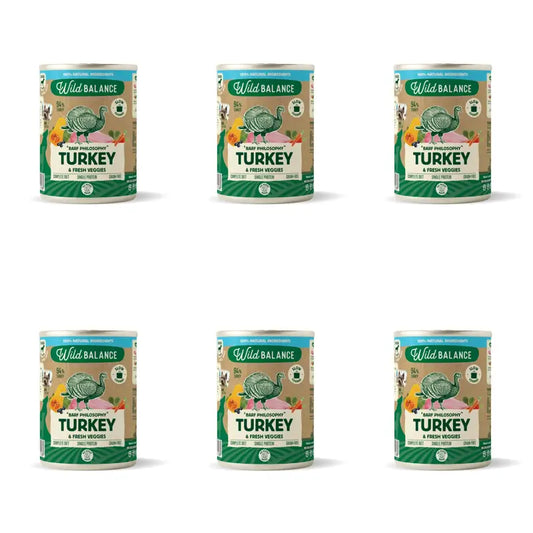 Wild Balance Philosophy Barf di tacchino per cani, 400 g, Confezione da 6