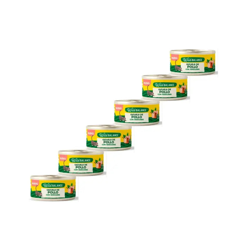 Wild Balance Pollo in scatola con verdure per gatti, 120 g, Confezione da 6