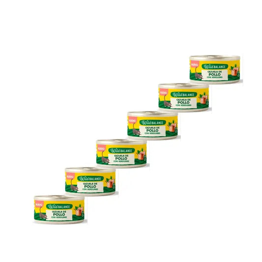 Wild Balance Pollo in scatola con verdure per gatti, 120 g, Confezione da 6