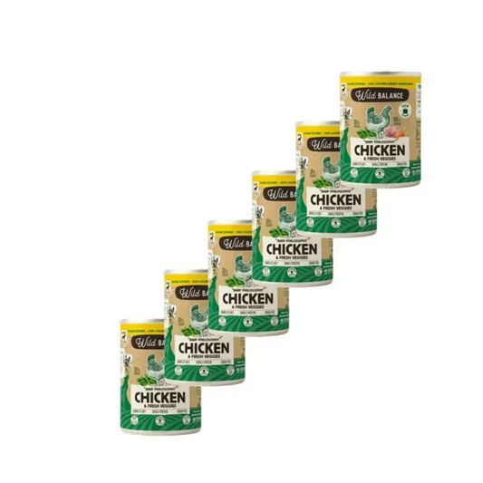 Wild Balance Pollo in Scatola con Verdure per Cani, 400 g, Confezione da 6