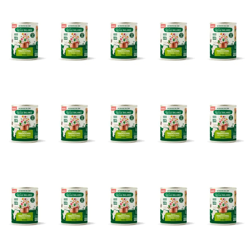 Wild Balance Ragù tradizionale con manzo, pollo e verdure per cani, 400 g, Confezione da 15