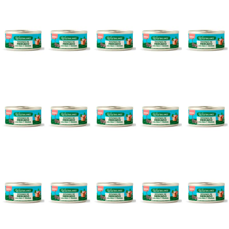 Wild Balance Stufato in scatola per gatti, 80 g, Confezione da 15