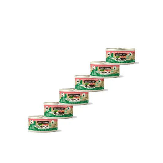 Wild Balance Salmone e Manzo in Scatola con Verdure per Gatti, 120 g, Confezione da 6