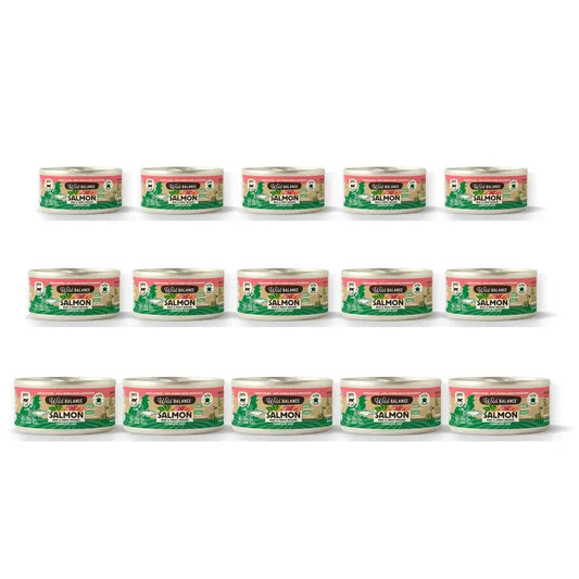 Wild Balance Salmone e Manzo in Scatola con Verdure per Gatti, 120 g, Confezione da 6