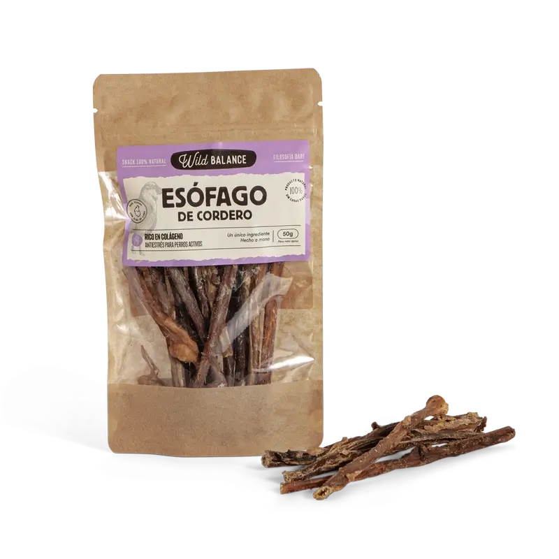 Snack di esofago di agnello Wild Balance , 50 grammi