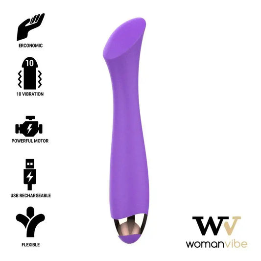 Vibratore K-Spot ricaricabile in silicone Womanvibe Mandy