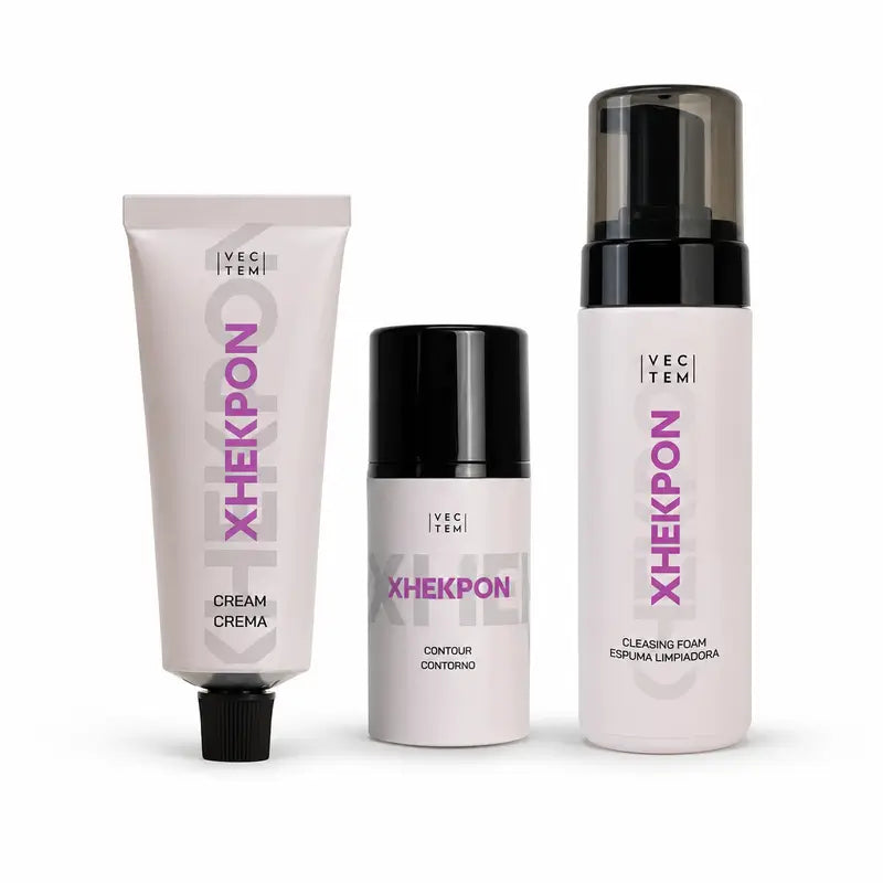 Xhekpon Crema contorno occhi 15 ml + Crema viso 40 ml + Schiuma detergente al collagene 150 ml