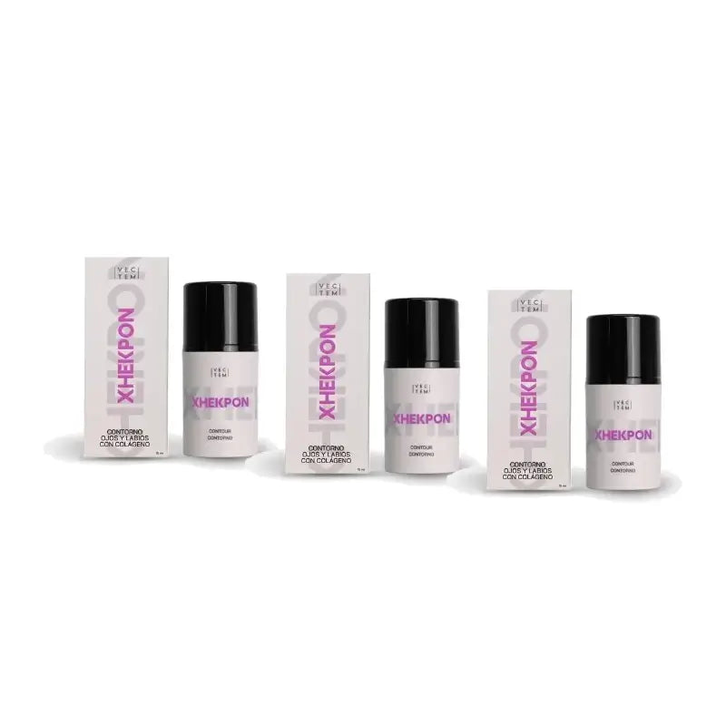 Xhekpon Crema per il contorno occhi, confezione da 3 x 15 ml