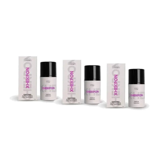 Xhekpon Crema per il contorno occhi, confezione da 3 x 15 ml