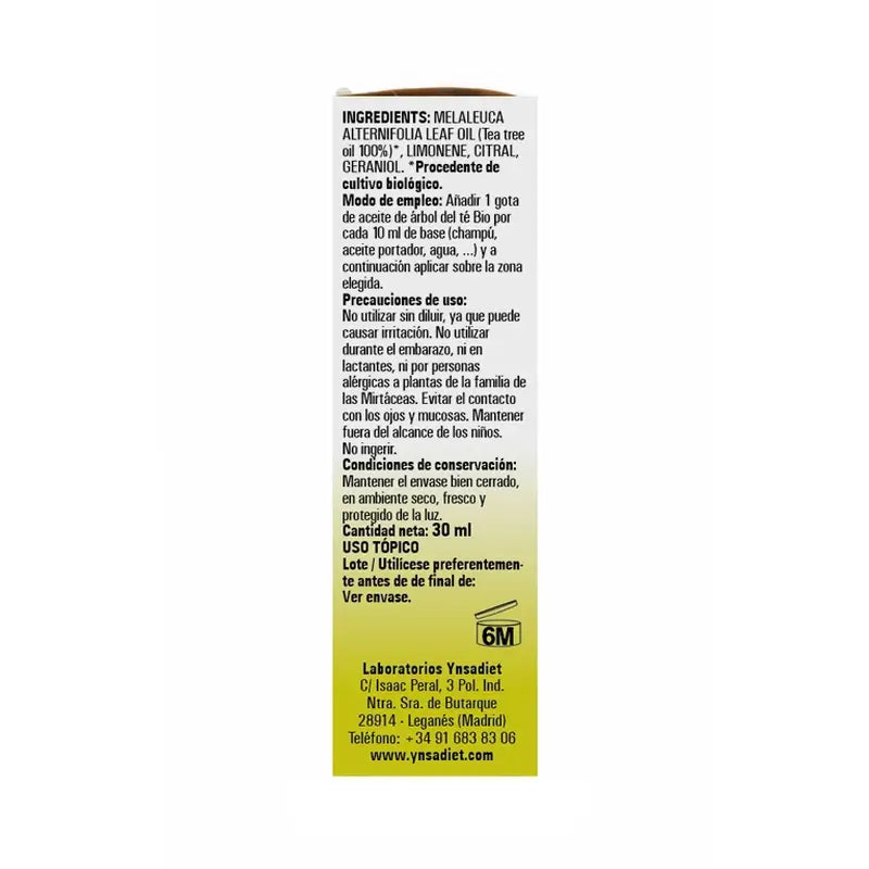Ynsadiet Olio di Tea Tree Bio, 30 Ml