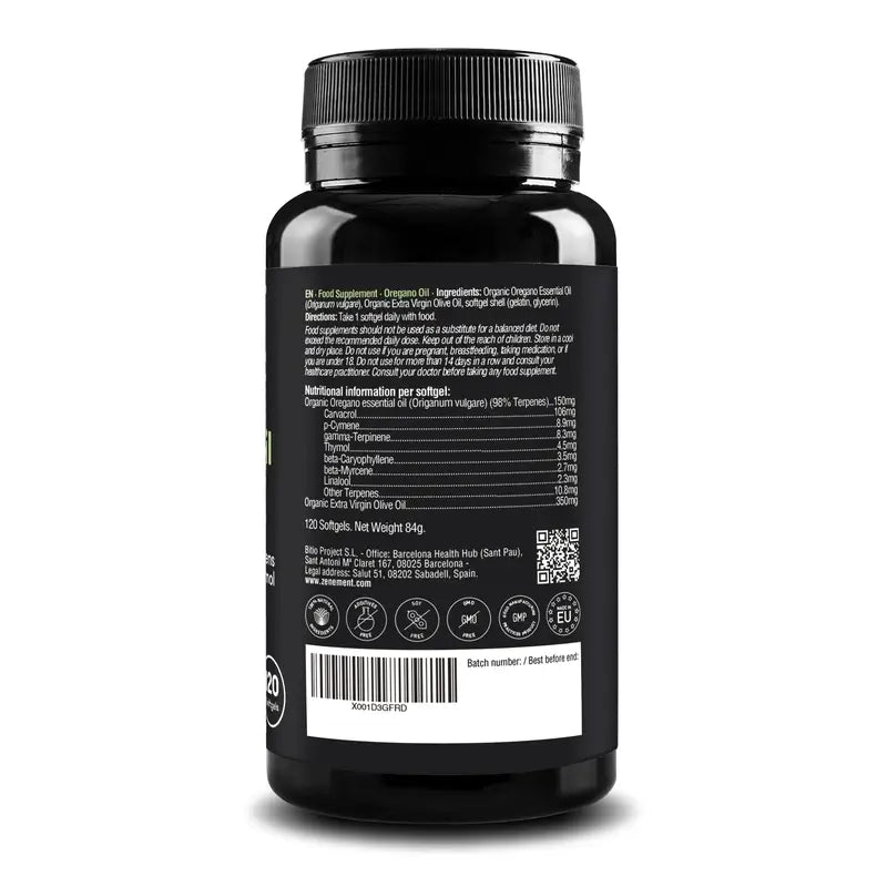 Zenement Olio di origano, 120 capsule morbide