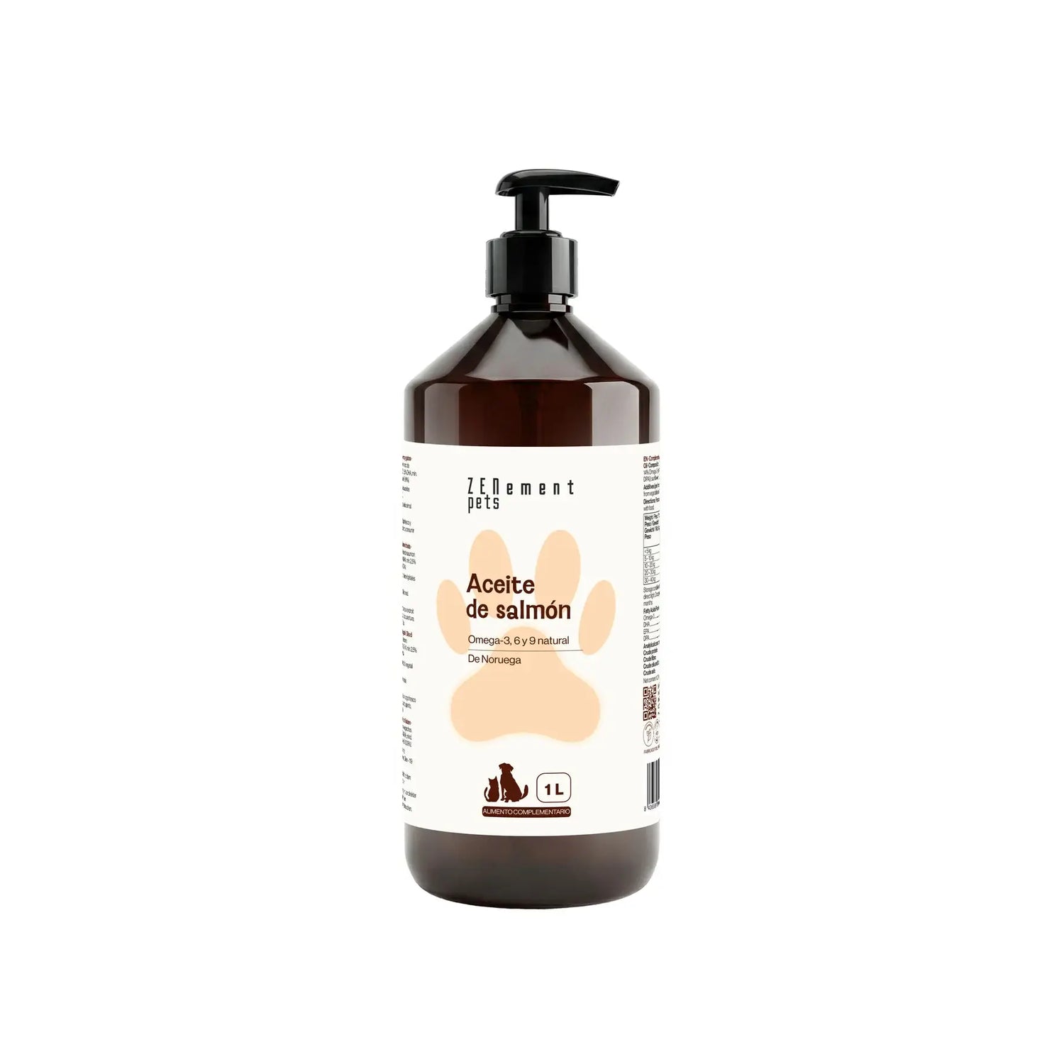 Zenement Olio di salmone per cani e gatti, 1000 ml