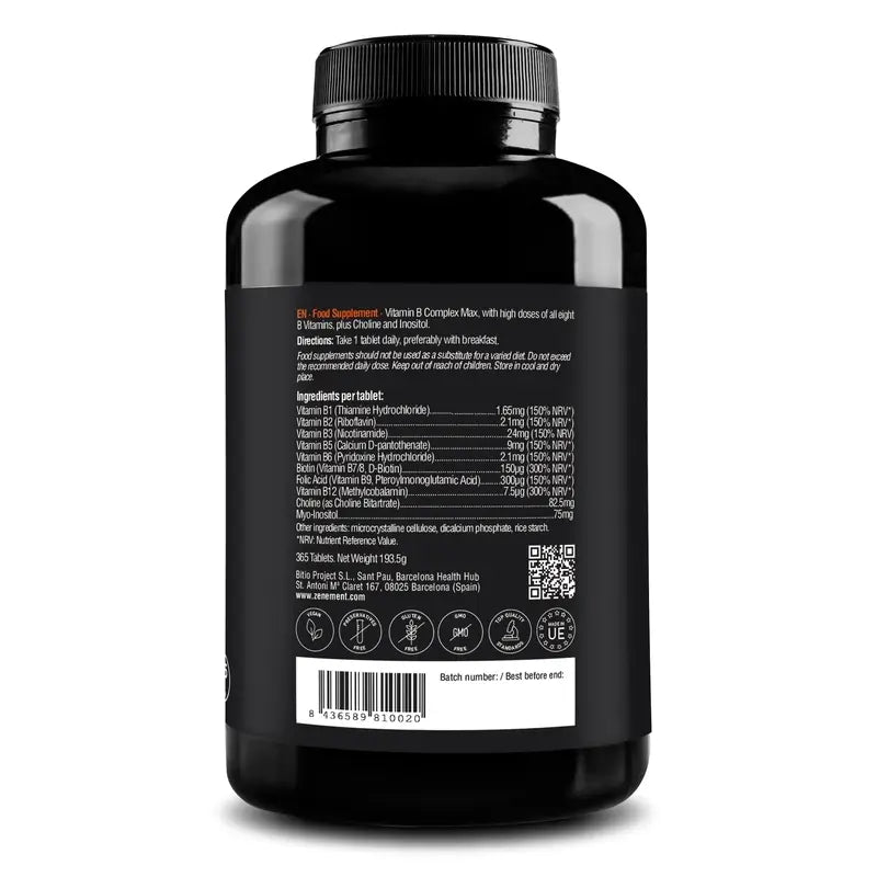 Zenement Vitamina B Max Complex, 365 compresse vegane