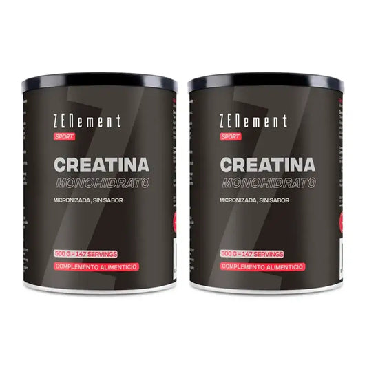 Zenement Creatina monoidrato, micronizzata, insapore, confezione da 2 x 500 g