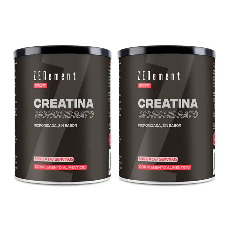 Zenement Creatina monoidrato, micronizzata, insapore, confezione da 2 x 500 g