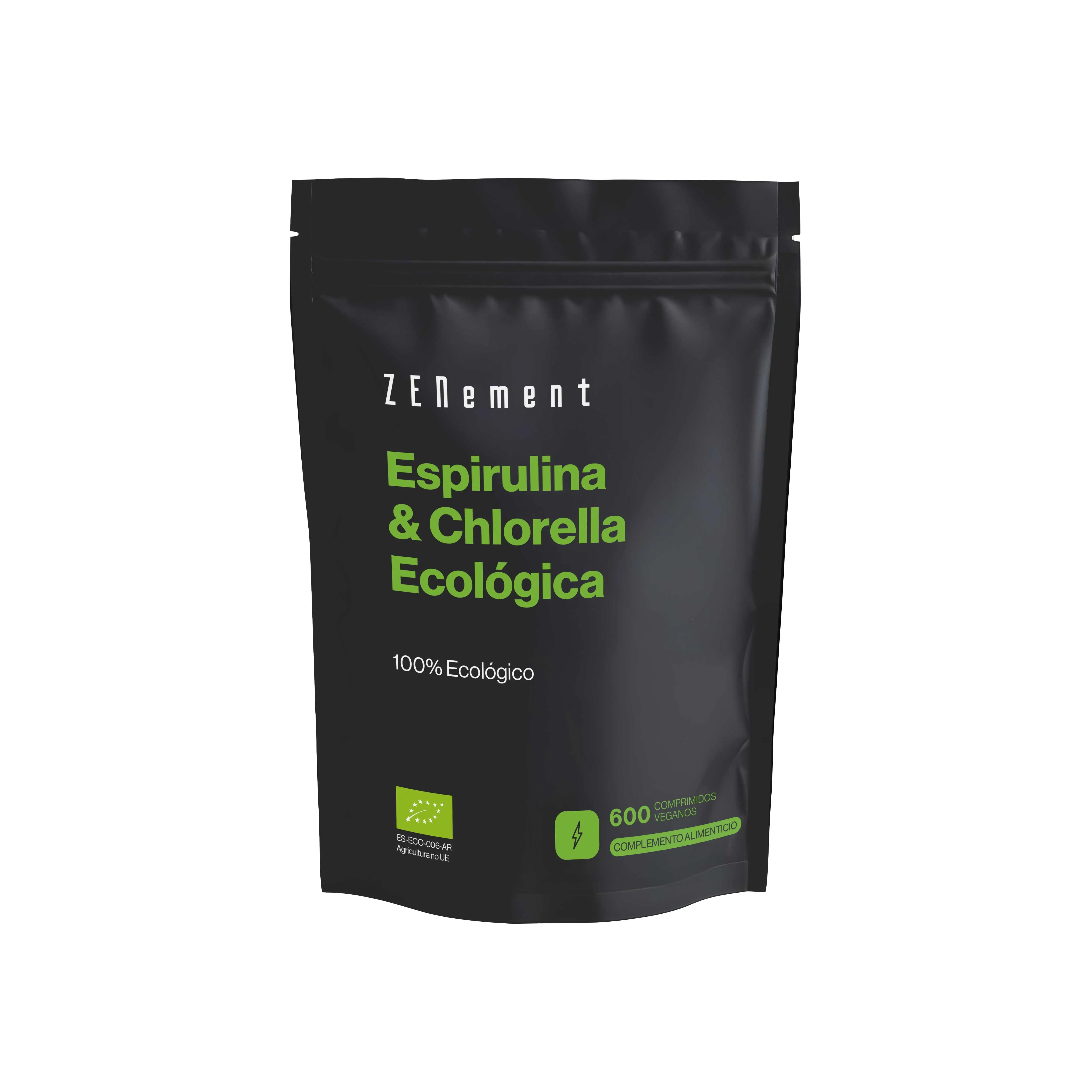 Zenement: Spirulina e Chlorella biologiche, 600 compresse