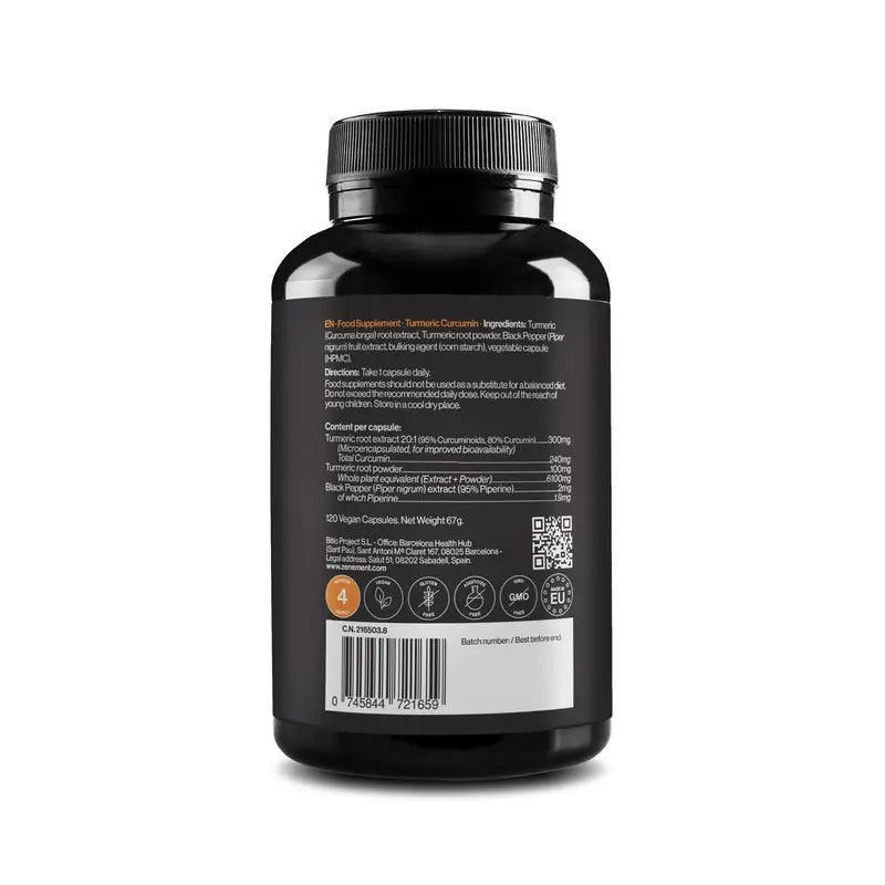 Estratto di curcuma Zenement, 120 capsule vegane