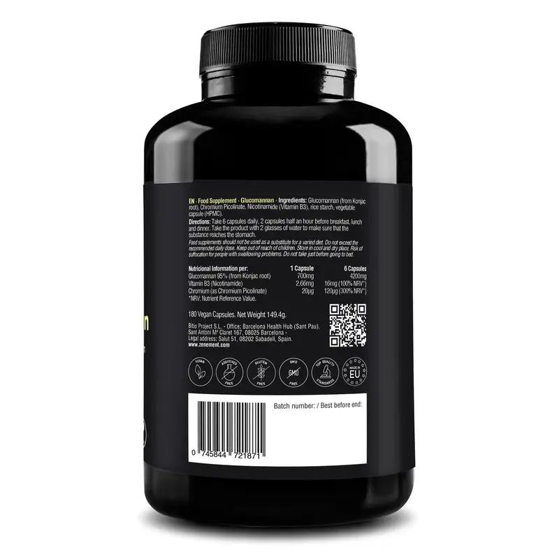 Zenement Glucomannano Sazietà Naturale, 180 capsule vegane