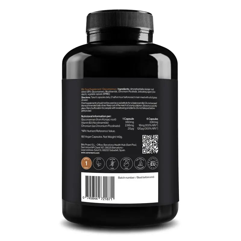 Zenement Glucomannano Sazietà Naturale, 180 capsule vegane