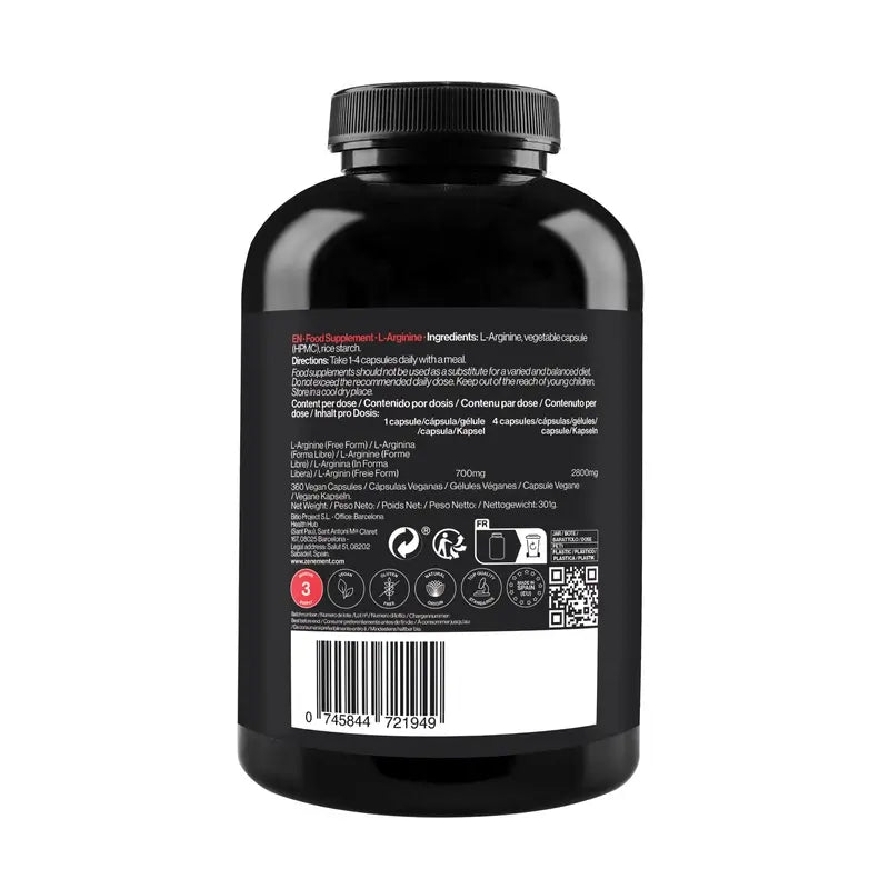 Zenement L-Arginina 700 mg, 360 capsule vegane