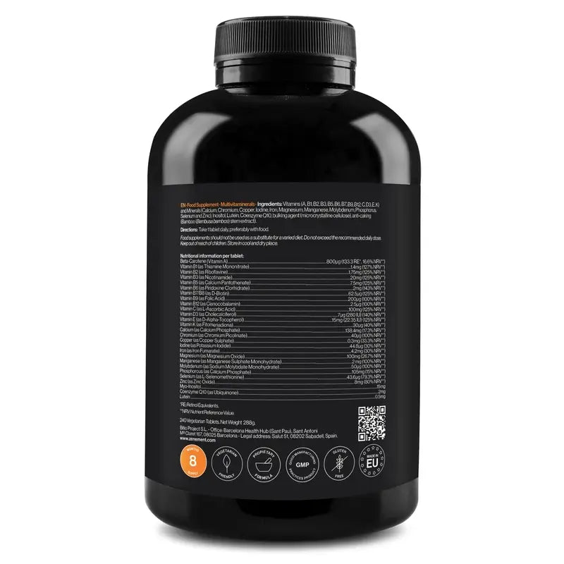 Zenement Multivitaminerals con luteina, 240 compresse vegetariane