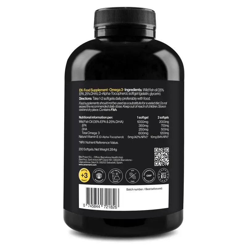 Zenement Omega-3 1000 Mg, 200 capsule morbide