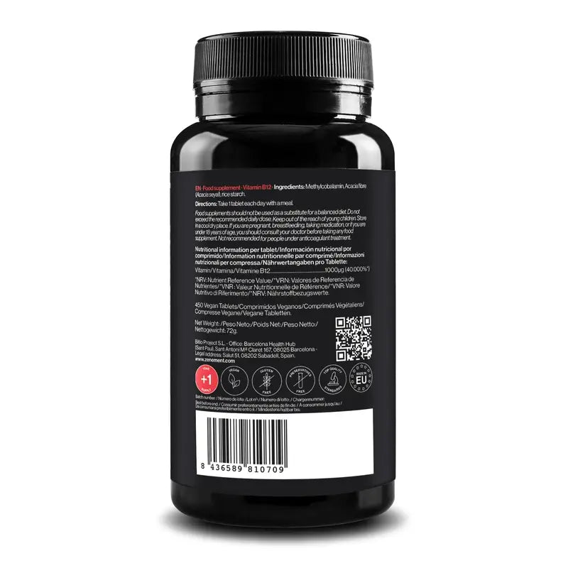 Zenement Vitamina B12 1000Mcg, 450 compresse vegane