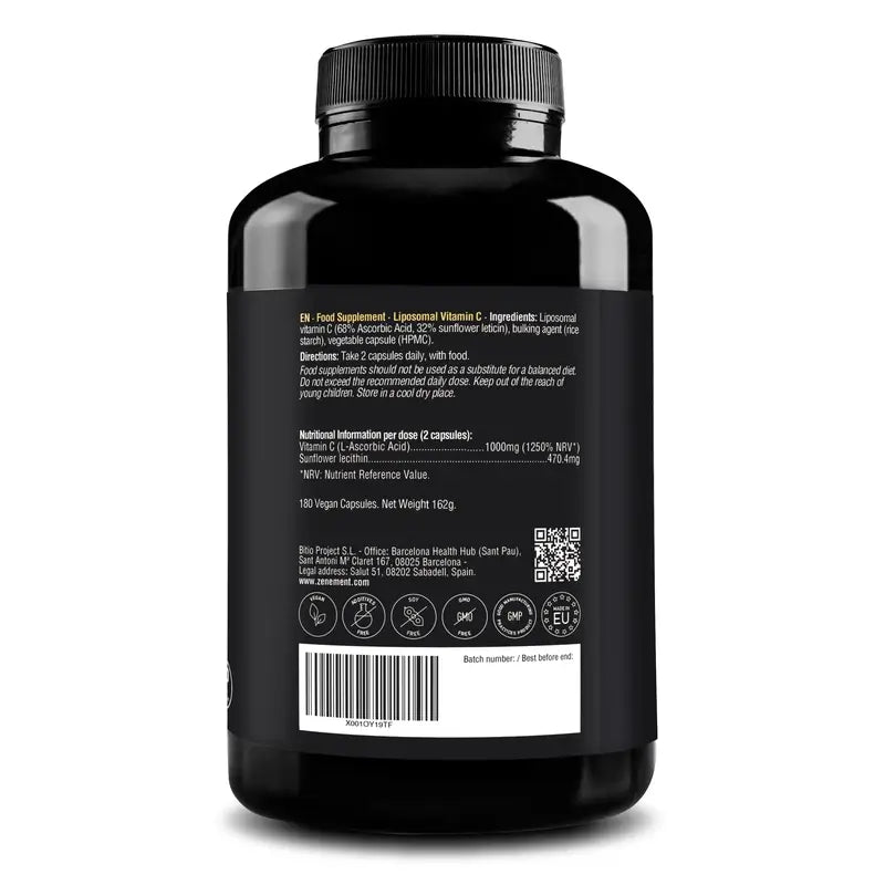 Zenement Vitamina C liposomiale, 180 capsule vegane