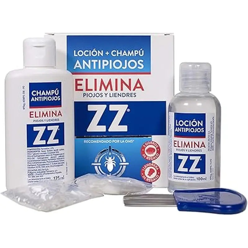 Zz Kit completo per il trattamento dei pidocchi Lozione pidocchi 100Ml + Shampoo 125Ml