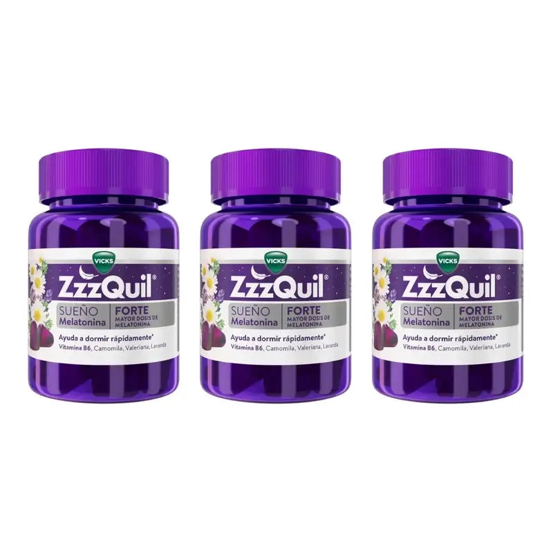 ZzzQuil Natura Forte Melatonina, Confezione 3x30 Gomme