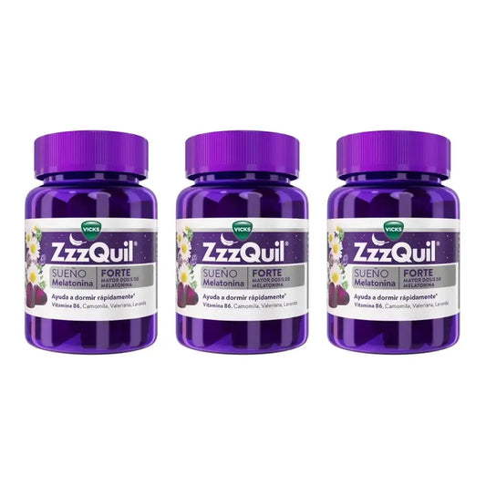 ZzzQuil Natura Forte Melatonina, Confezione 3x30 Gomme